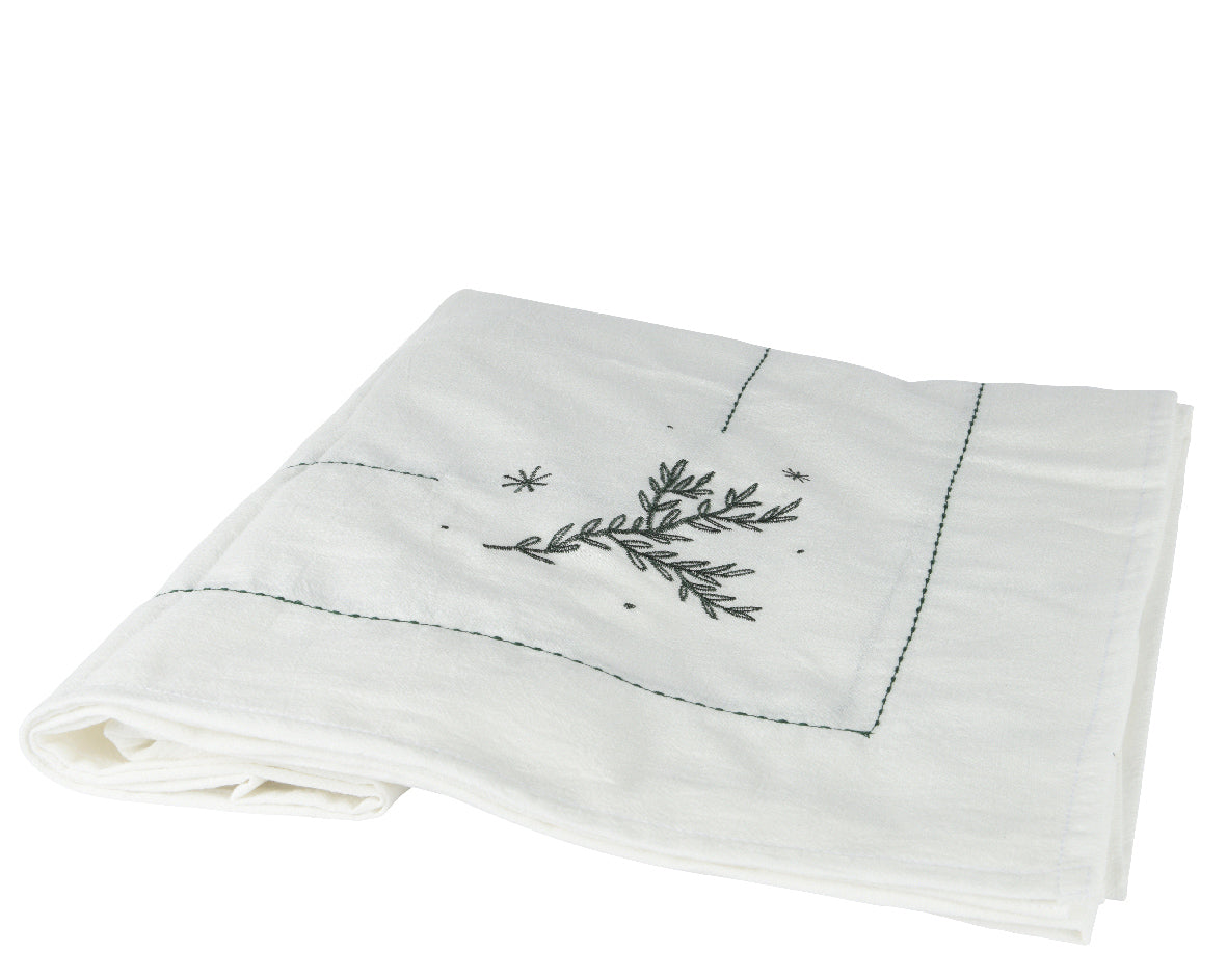 Tovaglia natalizia in cotone ricamata Lun.130cm Lar.180cm Alt.0.15cm Kaemingk Tovaglia natalizia in cotone ricamata Lun.130cm Lar.180cm Alt.0.15cm Kaemingk